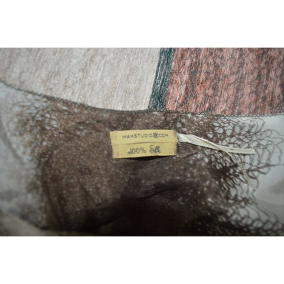 Max Studio 100% Silk Chiffon Abstract Asymmetrical Sheath Dress Women Size Small - Picture 5 of 6